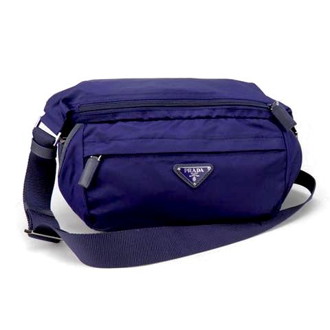 [Used in Japan Bag] Prada Blue Nylon Shoulder Micro Bag Shawl